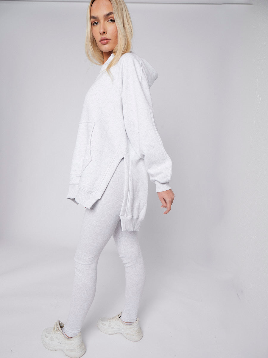 Oversized Split Sides Hoodie & Ribbed Leggings Co-ord