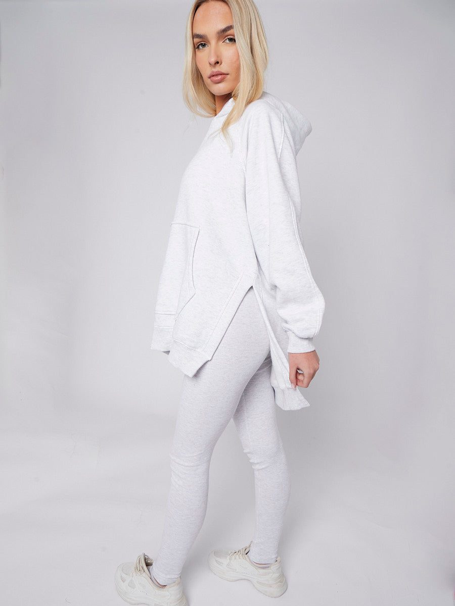 Oversized Split Sides Hoodie & Ribbed Leggings Co-ord