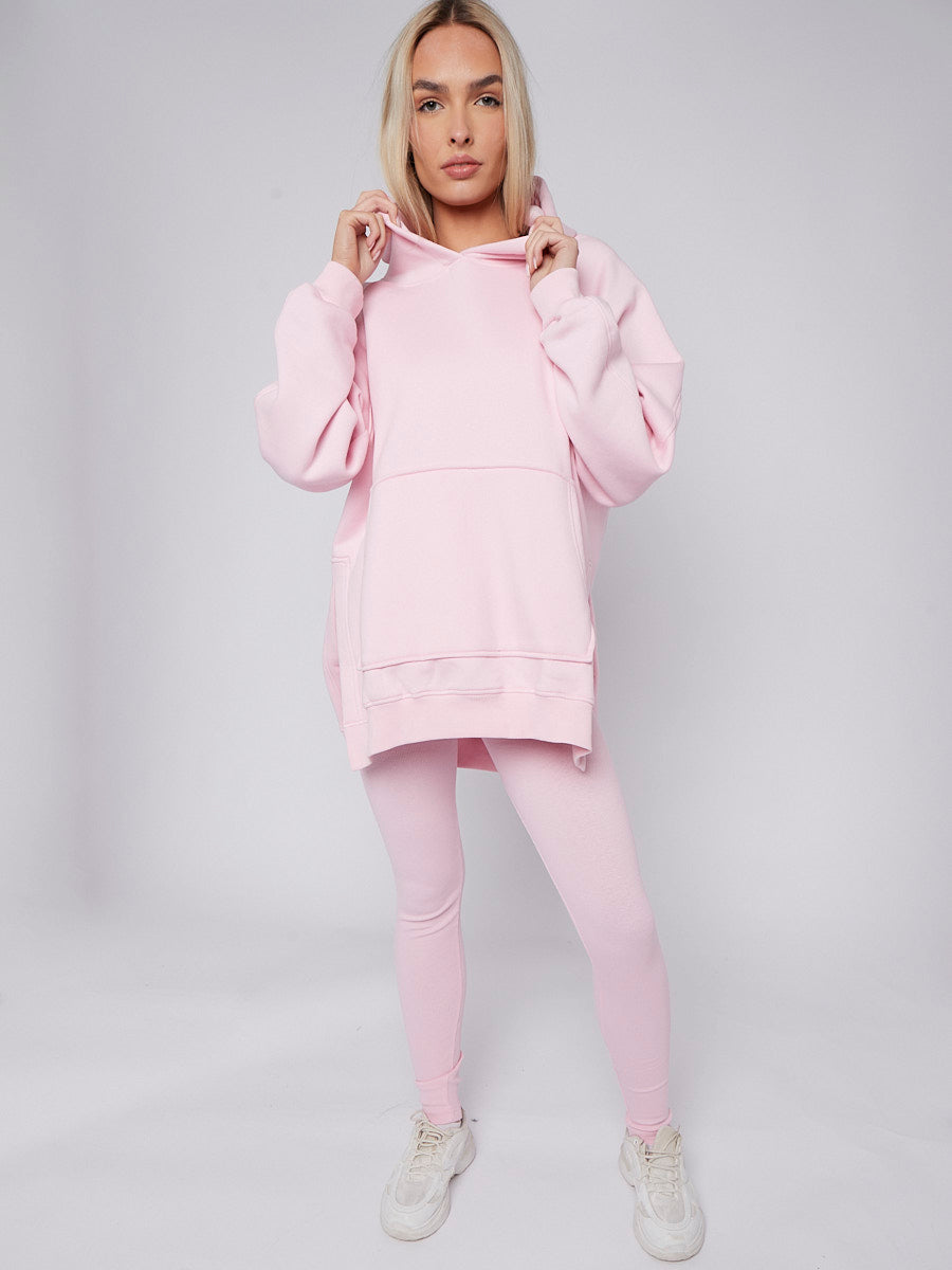 Oversized Split Sides Hoodie & Ribbed Leggings Co-ord