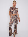 Leopard Print Slinky Crop Top