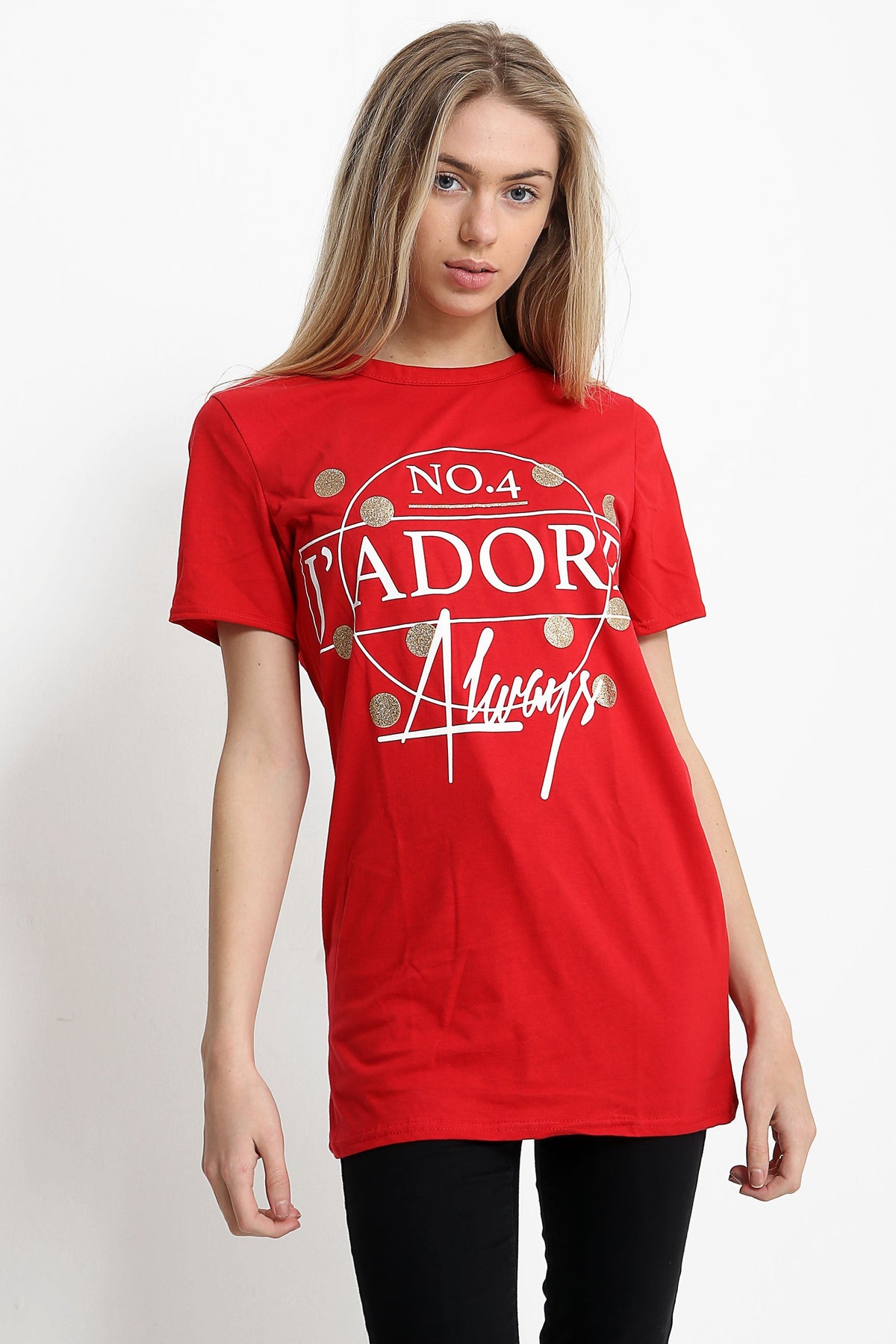 J'adore Always Slogan Printed T Shirt