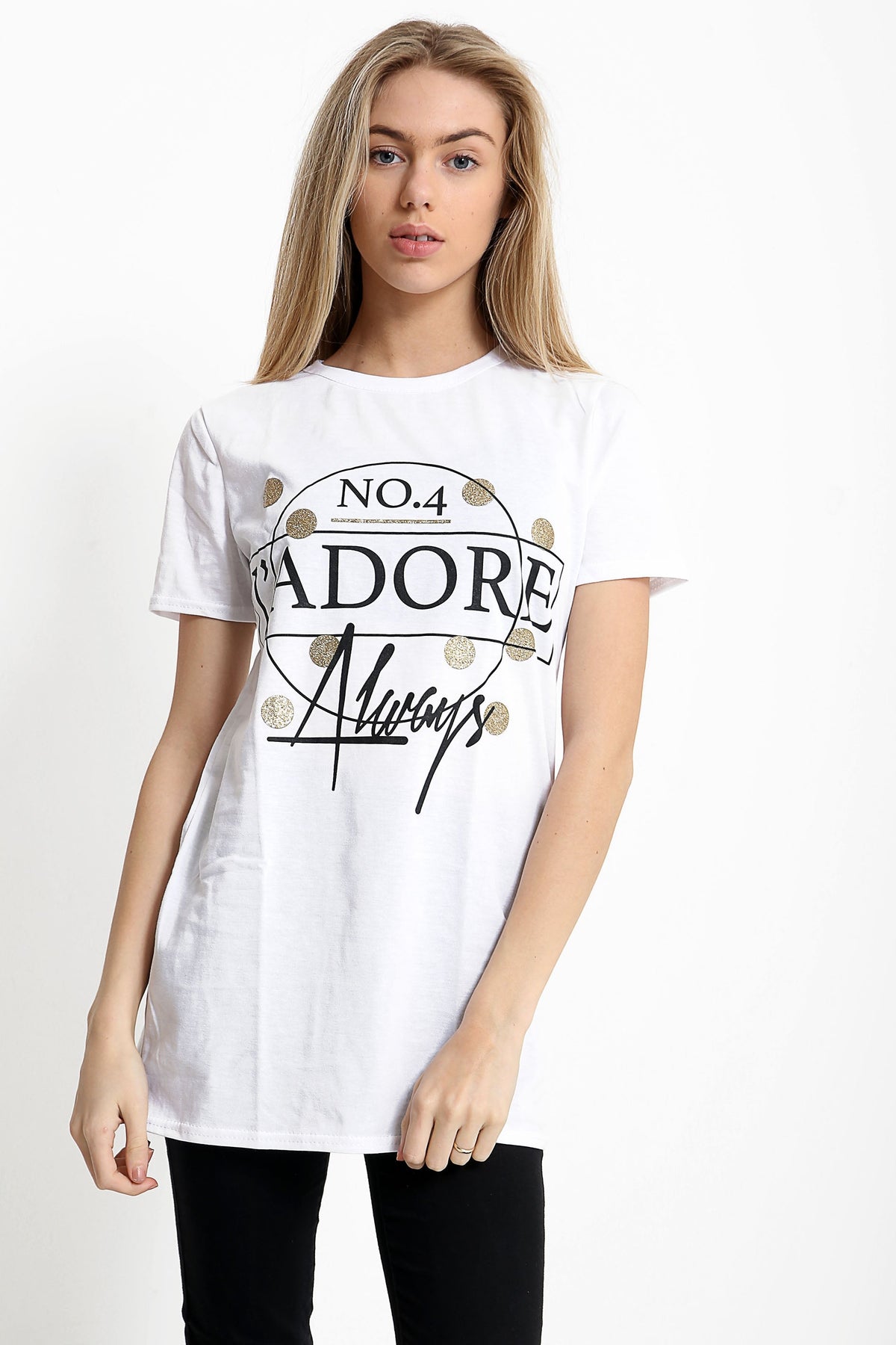 J'adore Always Slogan Printed T Shirt