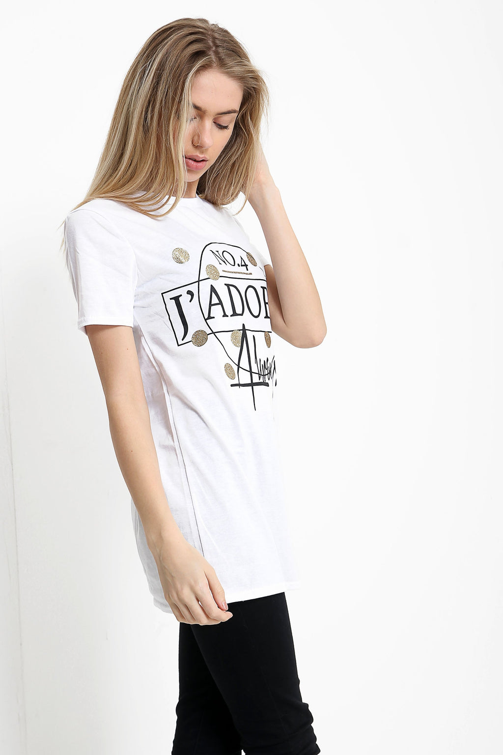 J'adore Always Slogan Printed T Shirt