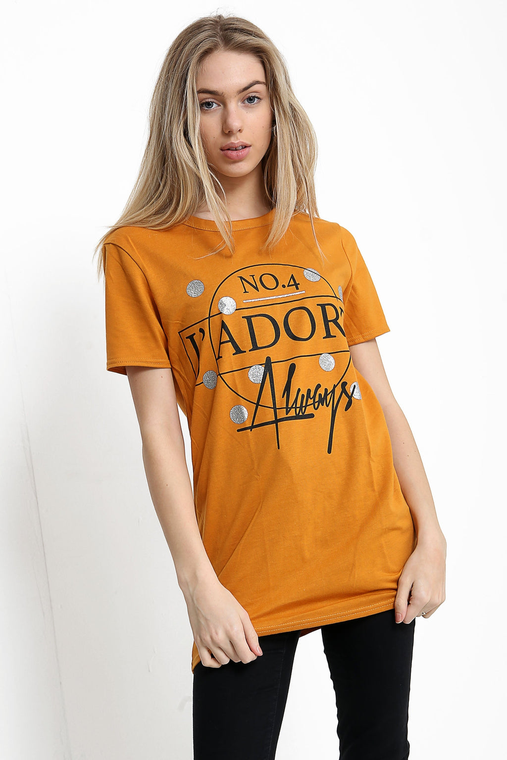 J'adore Always Slogan Printed T Shirt