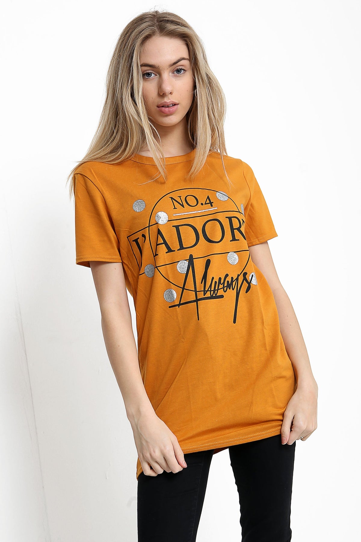 J'adore Always Slogan Printed T Shirt