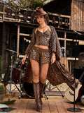 Ixelvon Spaghetti Leopard Romper Set