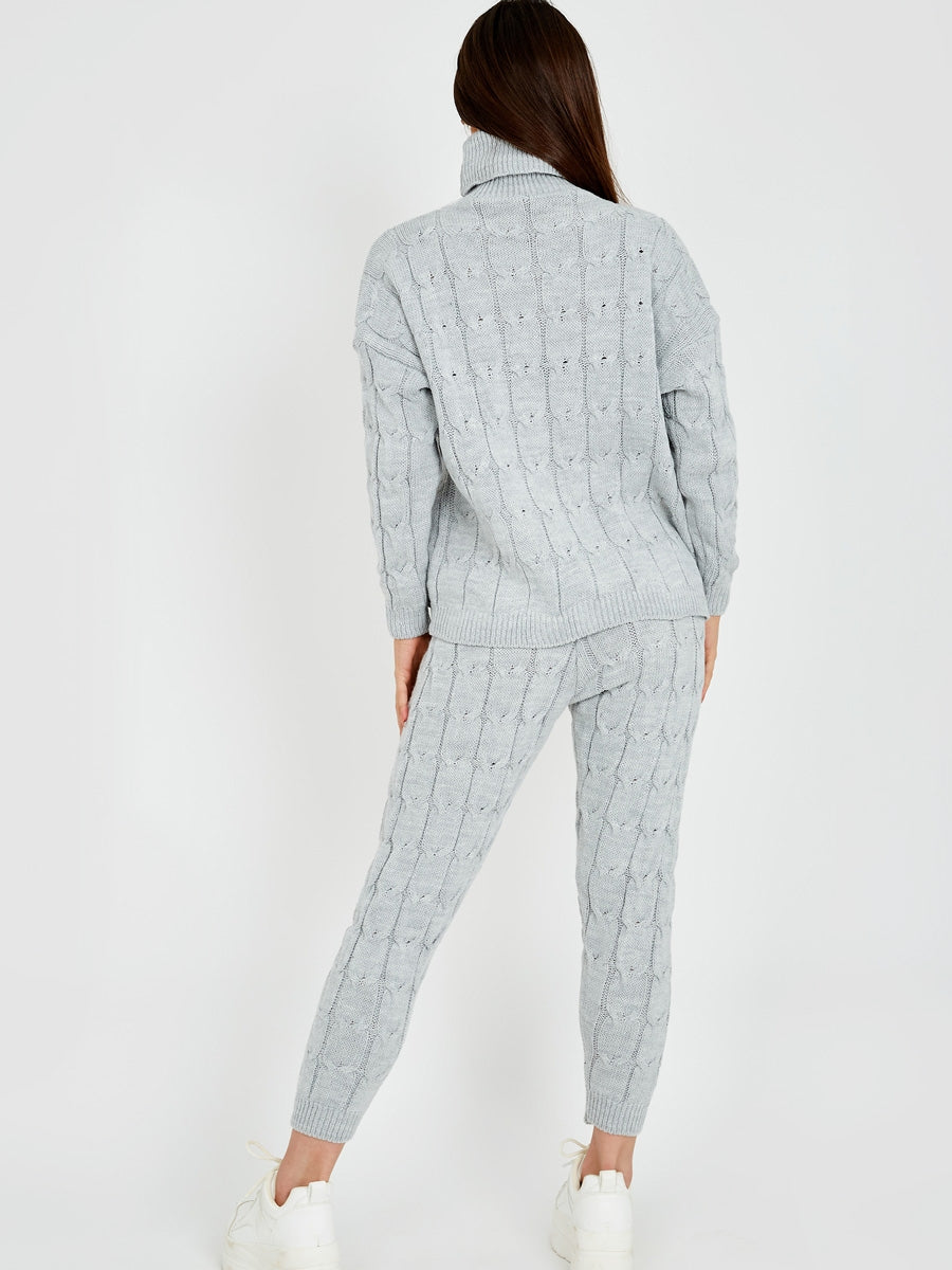 Cable Knit Top & Trouser Co-ord With Pockets