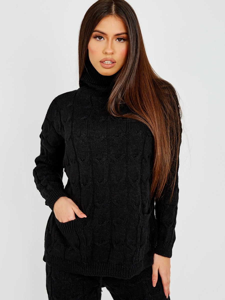 Cable Knit Top & Trouser Co-ord With Pockets