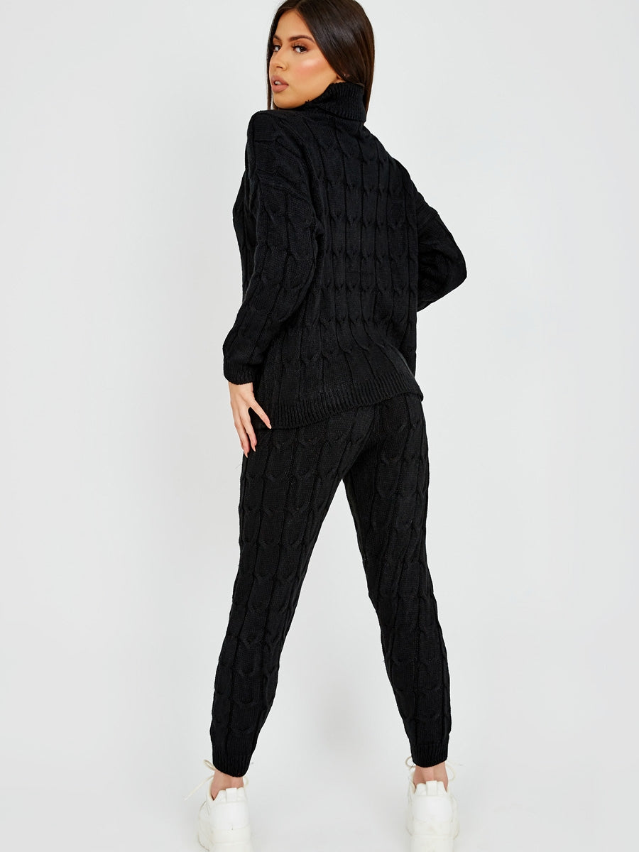 Cable Knit Top & Trouser Co-ord With Pockets