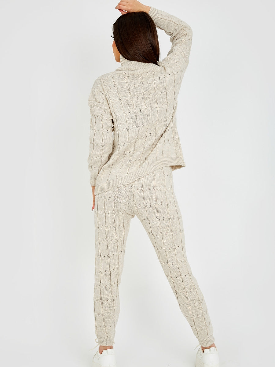 Cable Knit Top & Trouser Co-ord With Pockets