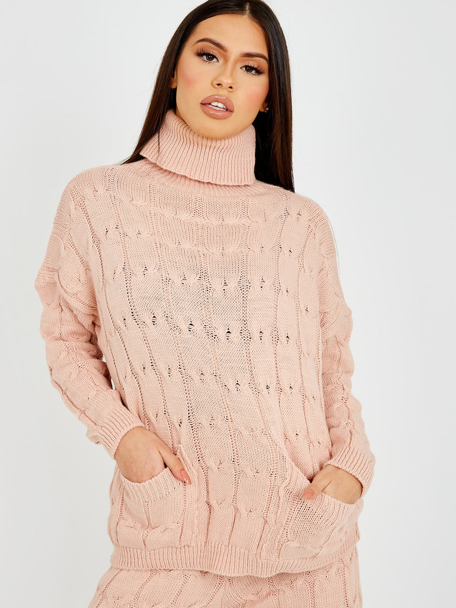 Cable Knit Top & Trouser Co-ord With Pockets