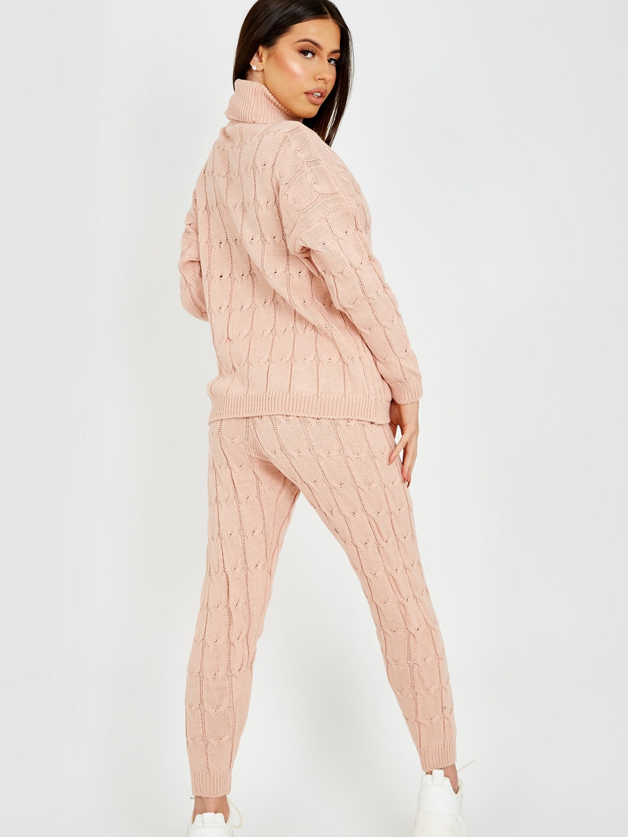 Cable Knit Top & Trouser Co-ord With Pockets