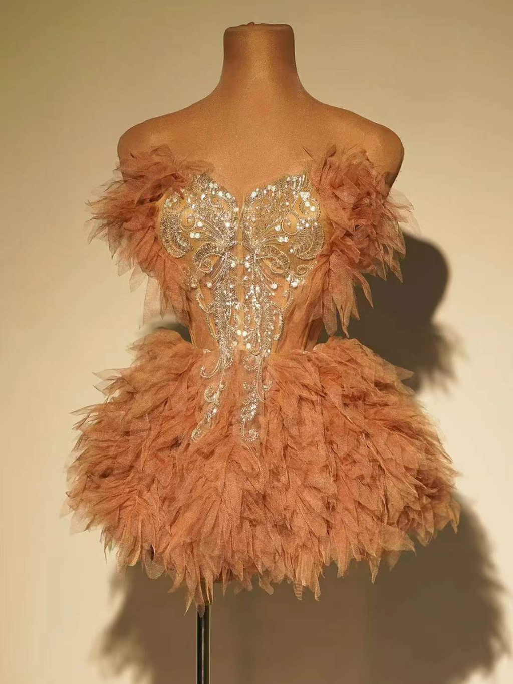 Jolleen Strapless Embellished Tulle Skirt Set