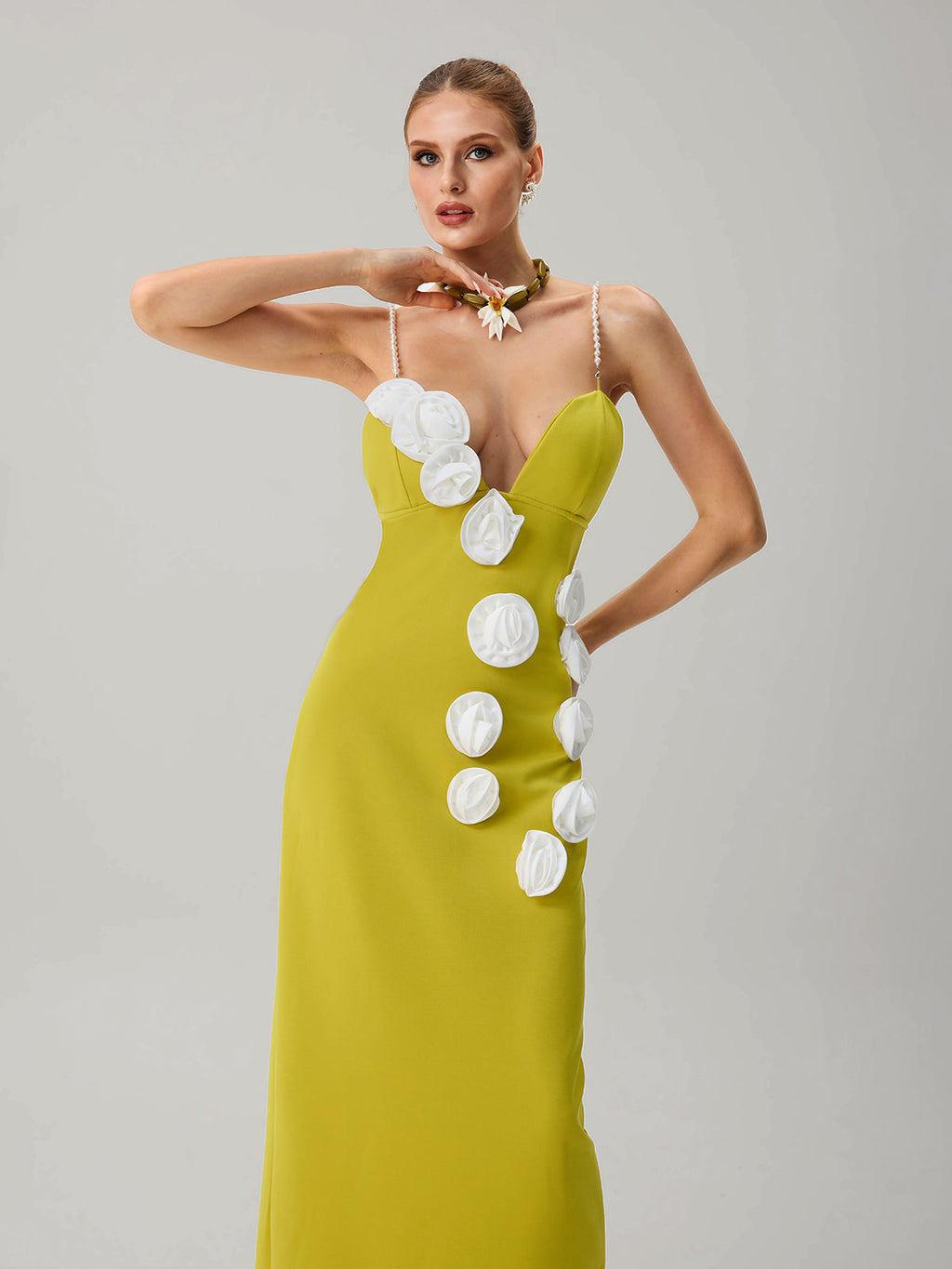 Junctiona Spaghetti Flower Maxi Dress