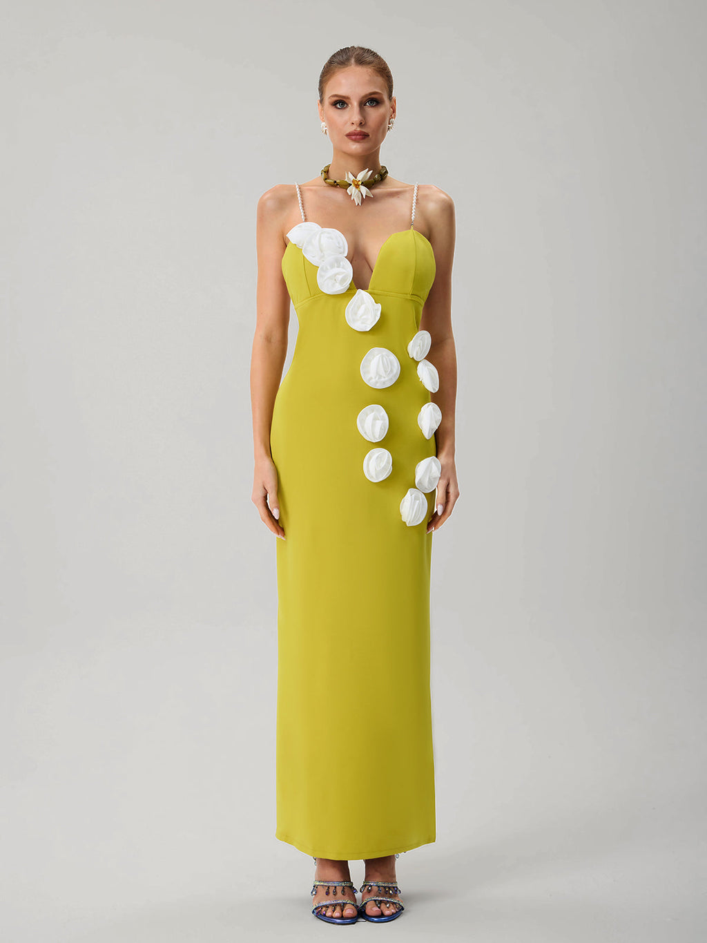 Junctiona Spaghetti Flower Maxi Dress