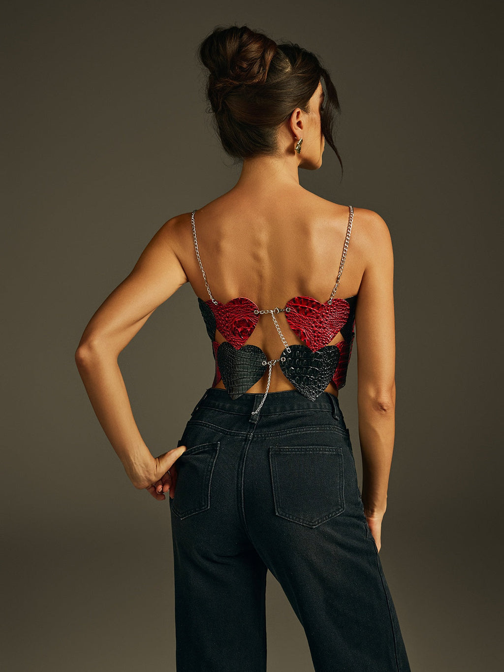 Jyren Spaghetti Chain Heart Top