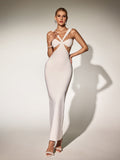 Kaleb Halterneck Cutout Bandage Maxi Dress