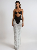Kalena Strapless Cutout Ruched Skirt Set
