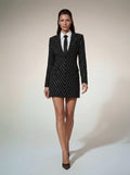 Kavexra Stripe Rhinestone Mini Dress
