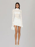 Kavixor High Neck Lace Mini Dress