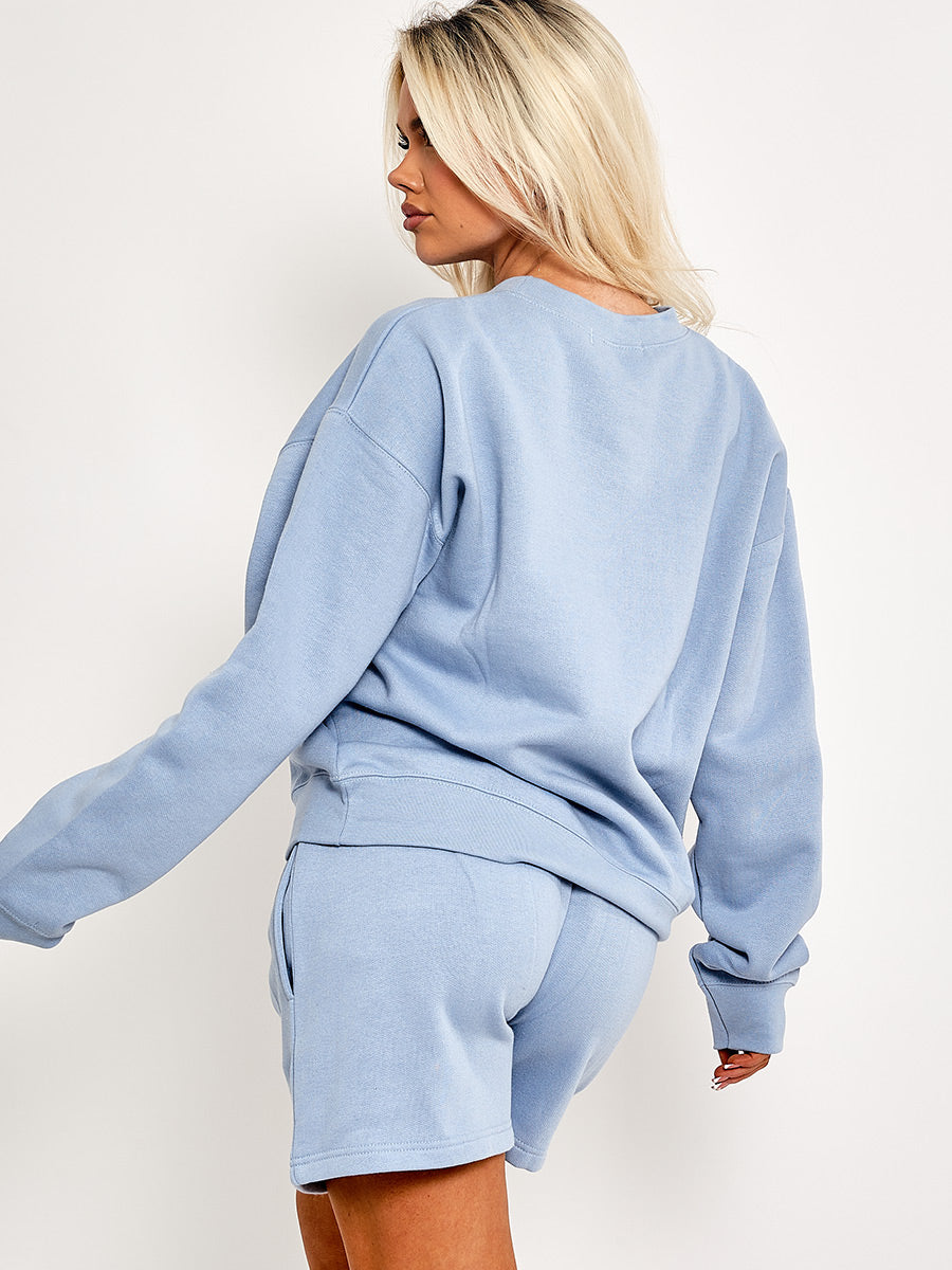 Embroidered San Francisco Sweatshirt & Shorts Fleece Co-ord