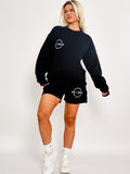 Embroidered Good Day Sweatshirt & Shorts Fleece Co-ord