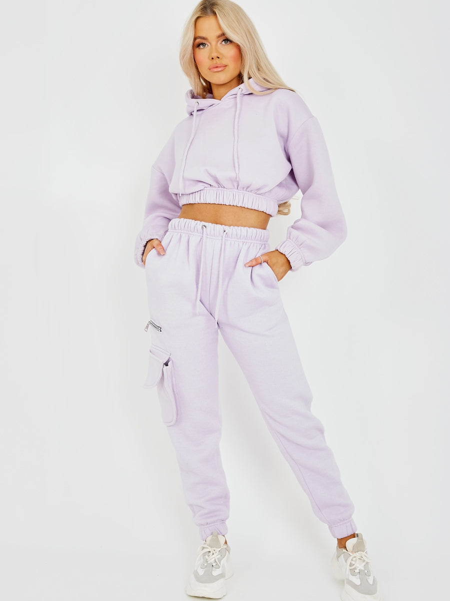 Fleeced Cropped Hoodie & Jogger Co-ord