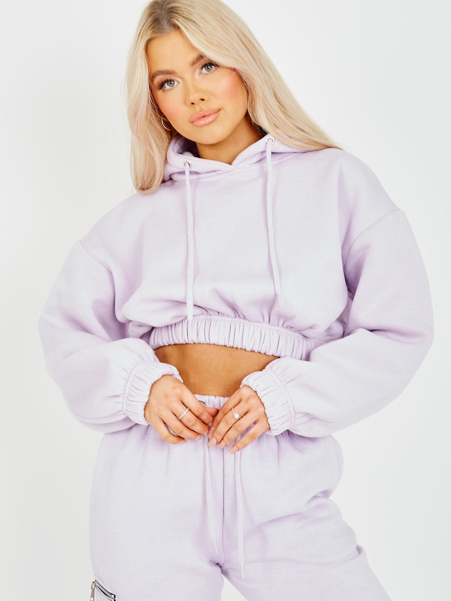 Fleeced Cropped Hoodie & Jogger Co-ord