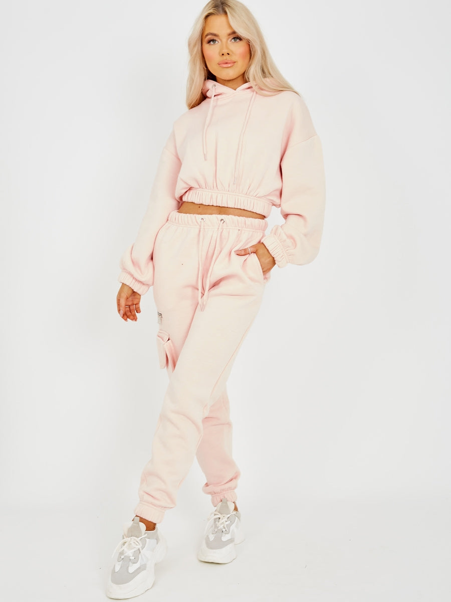 Fleeced Cropped Hoodie & Jogger Co-ord