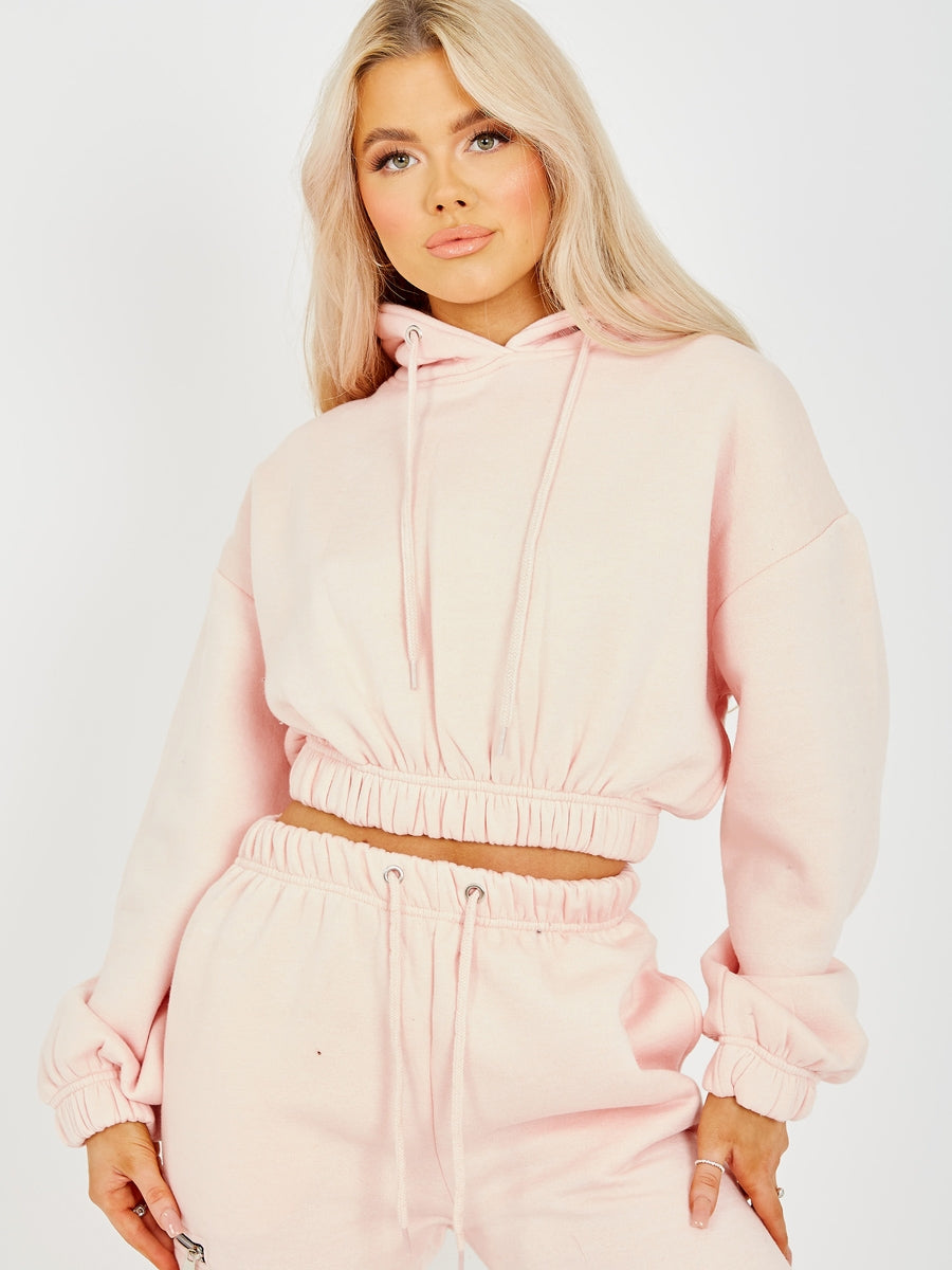 Fleeced Cropped Hoodie & Jogger Co-ord