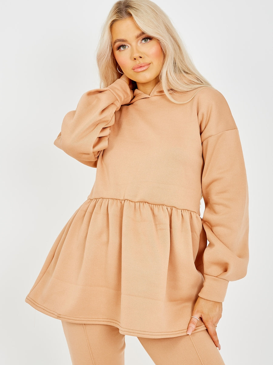 Peplum Frill Hooded Fleece Co-ord