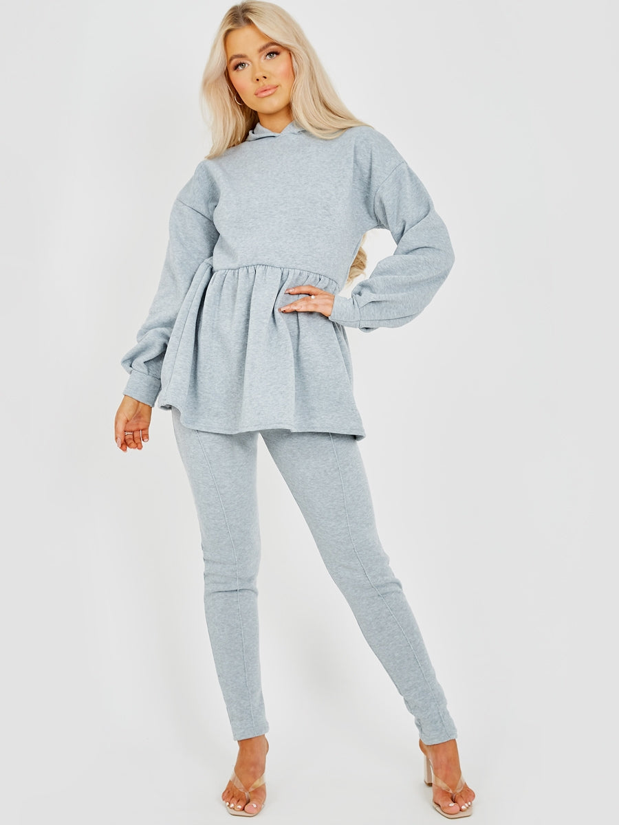 Peplum Frill Hooded Fleece Co-ord