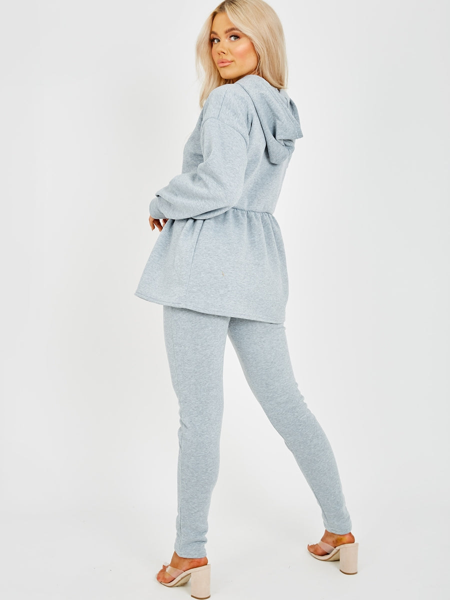 Peplum Frill Hooded Fleece Co-ord