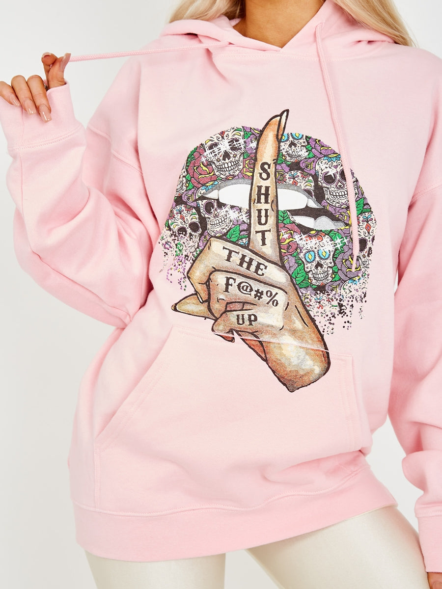 Shut Up Graphic Fleeced Hoodie
