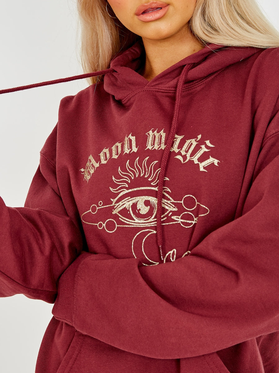 Glittered Moon Magic Fleeced Hoodie