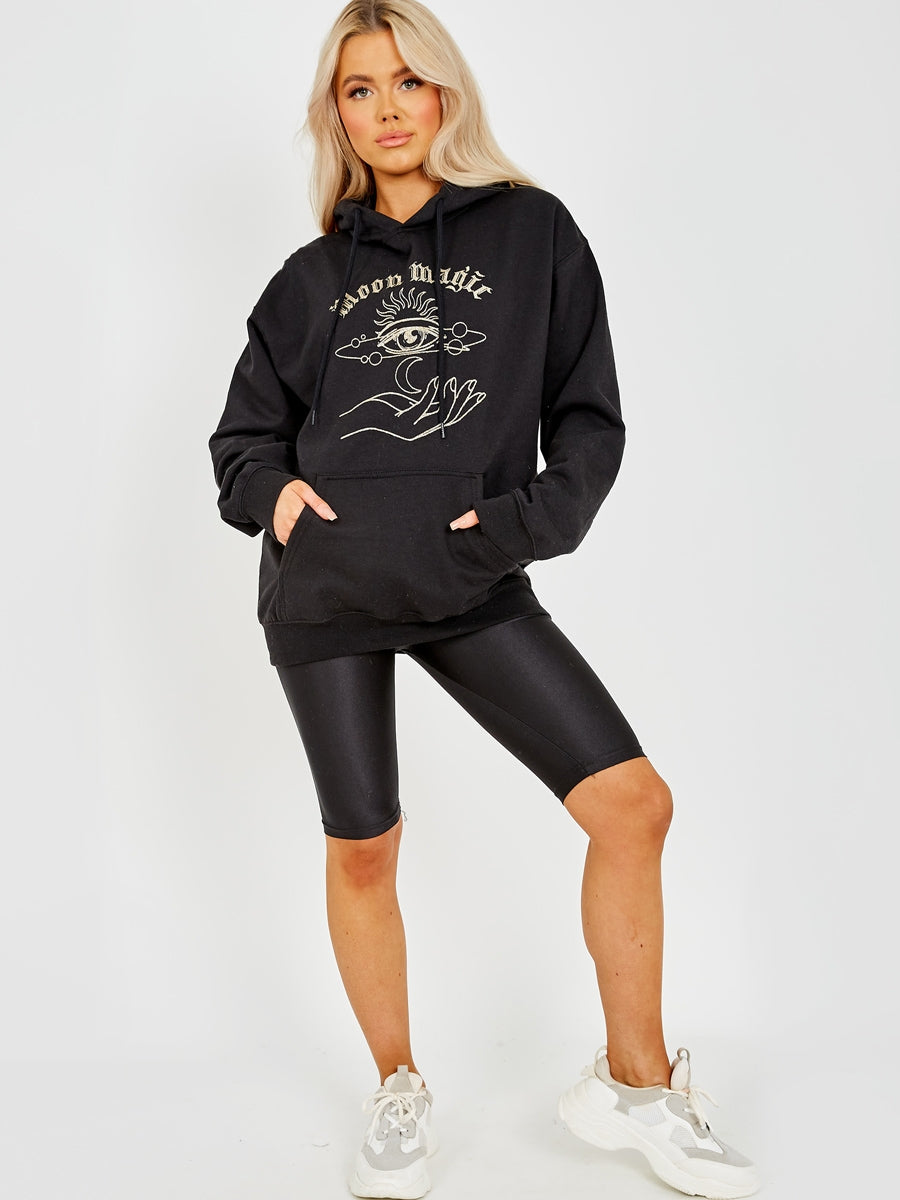 Glittered Moon Magic Fleeced Hoodie