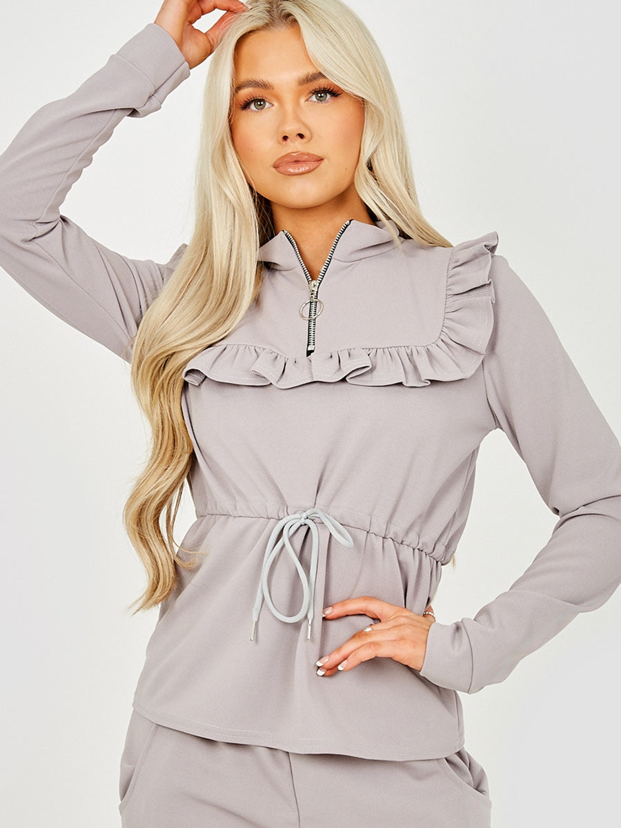 Frill Detail Drawstring Co-ord