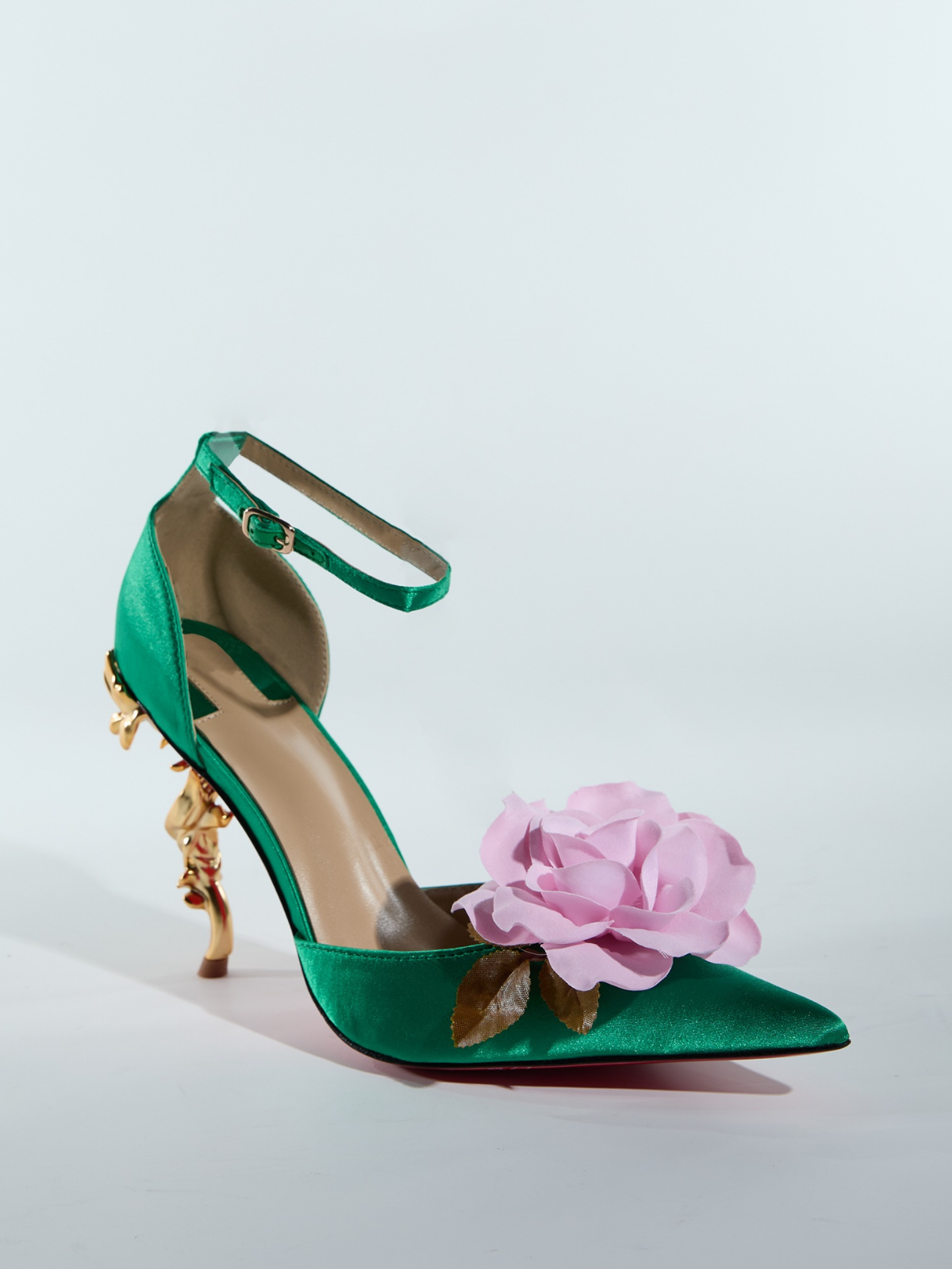 Lolotea Flower Satin Heels