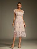 Lucifer Lace Embroidered Midi Dress