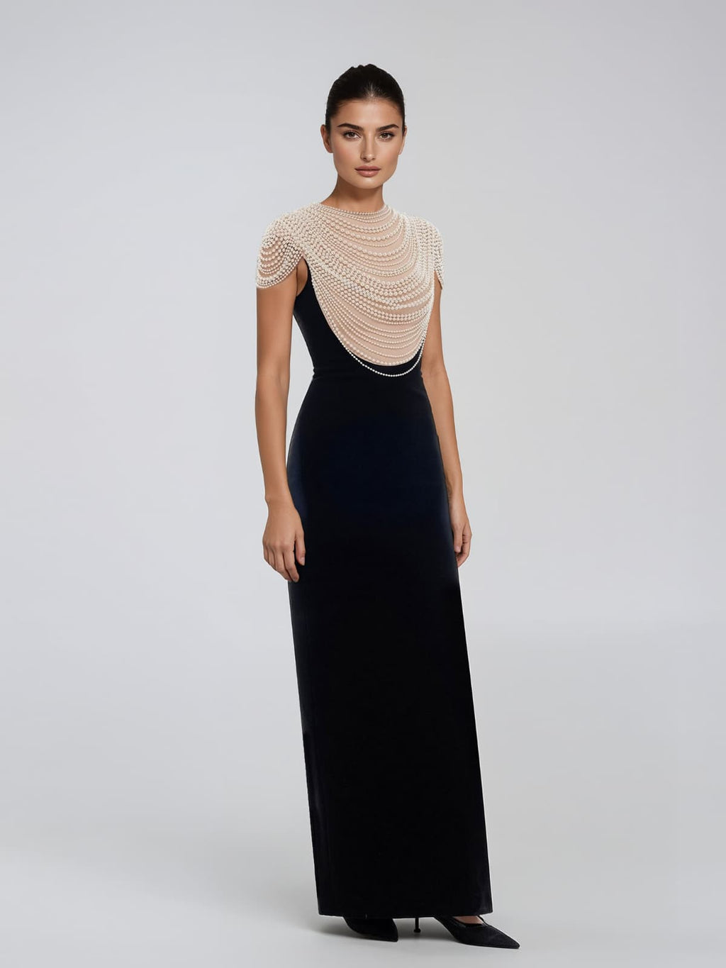 Lythendor Pearl Chain Maxi Dress