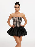 Makeiah Strapless Corset Floral Mini Dress