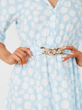 Chain Detail Circle Print Maxi Dress