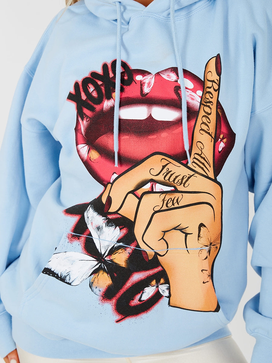 Respect All Graphic Fleeced Hoodie