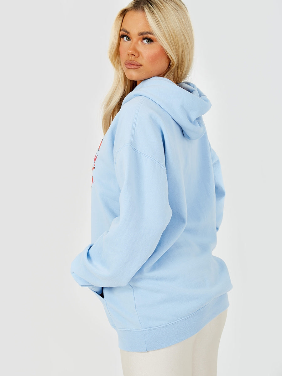 Butterfly Heart Graphic Fleeced Hoodie