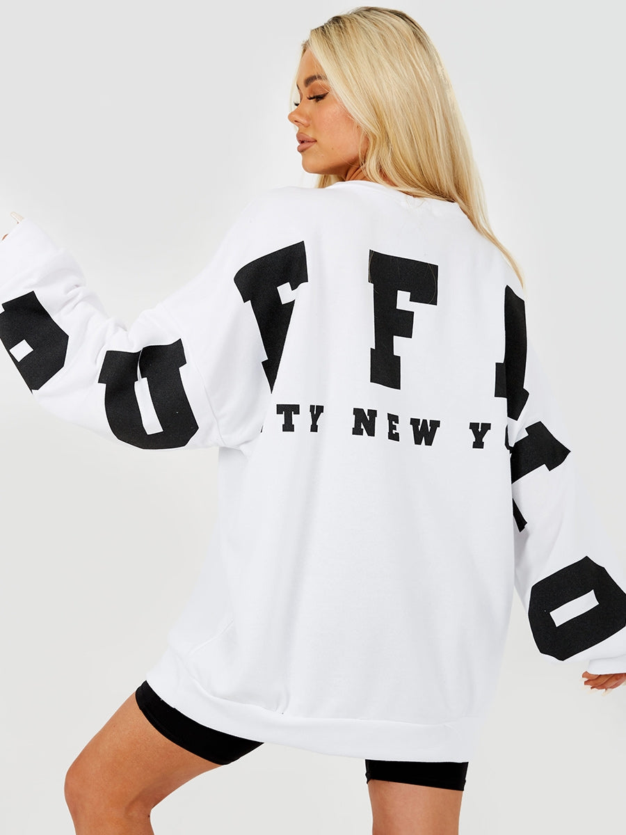 Buffalo Print Oversized Sweatshirt