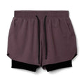 Men 2 in 1 Fitness Gym Shorts With Towel Loop Breathable Shorts
