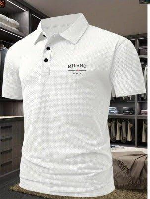 Men's Short Sleeve Polo Shirt with Printed Design, Loose Fit in Various Colors and Sizes S-6XL