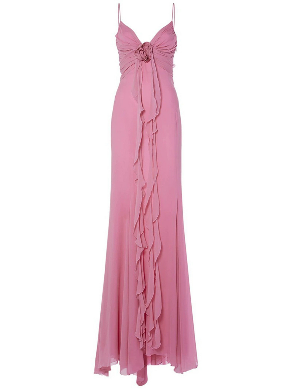 Naylun Spaghetti Flower Draped Maxi Dress