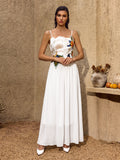 Noryxel Spaghetti Flower Maxi Dress