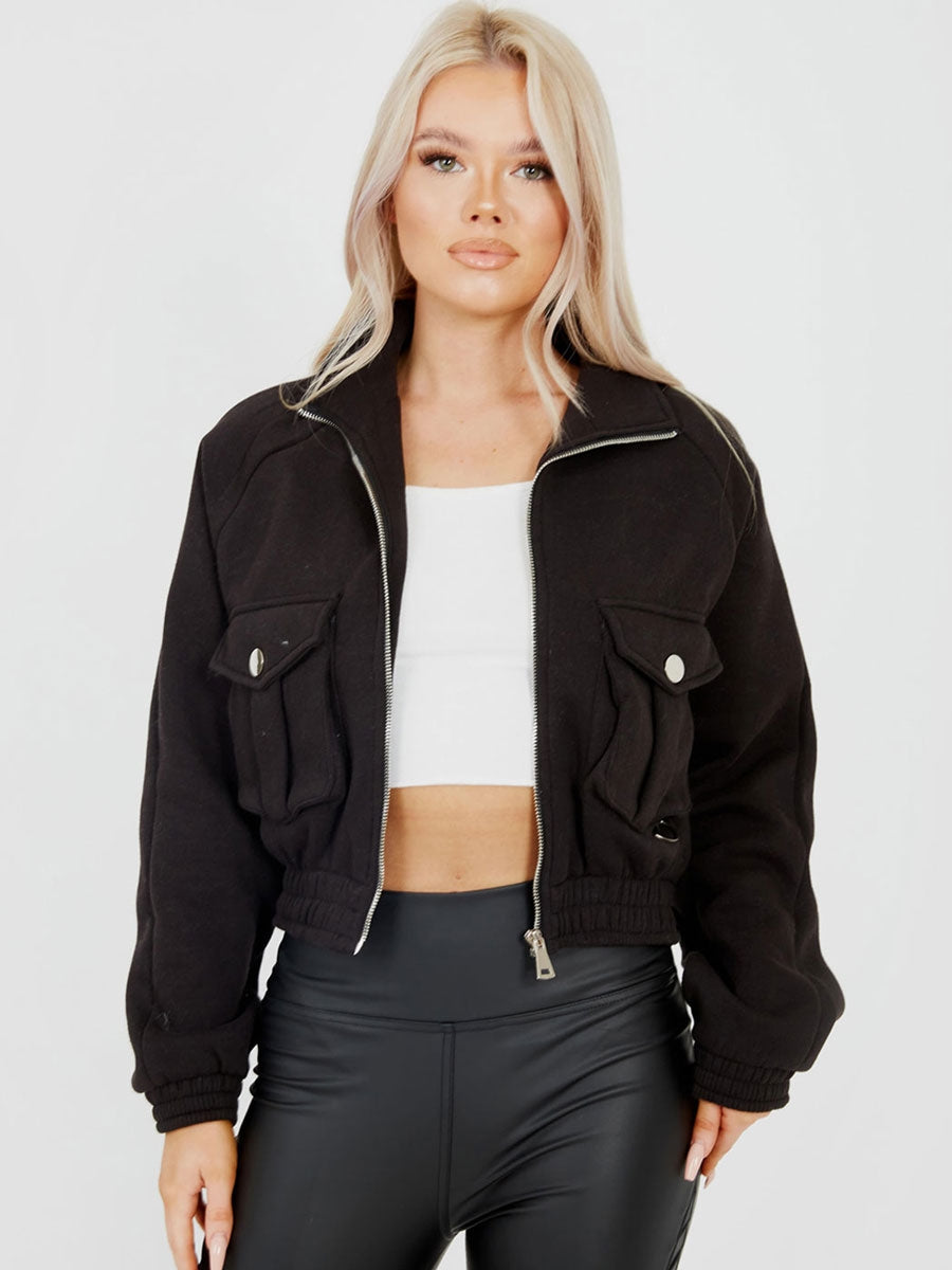 Utility Pocket Thick Cropped Jacket